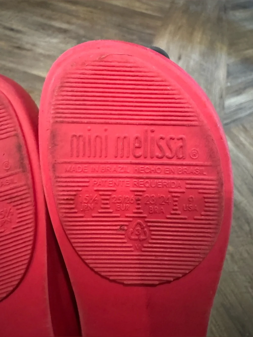 Mini Melissa Kissing Minnie & Mickey Red Pink Mary Shoes Flats Size 9